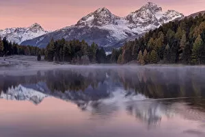 Images Dated 3rd September 2021: Switzerland, Canton Graubunden, Engadin, Lake Staz
