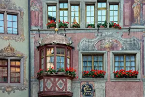 Images Dated 2nd September 2022: Switzerland, Canton of Schaffhausen, medieval town, painted house facades