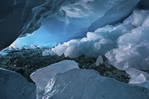 Images Dated 29th October 2021: Switzerland, Canton of Valais, Zinal glacier, glacier cave
