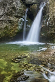 Images Dated 15th November 2021: Switzerland, Canton of Vaud, Tine de Conflens waterfall
