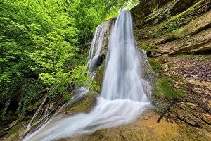 Canton Zurich Prints: Switzerland, Canton Zurich, Hanggiessen, waterfall