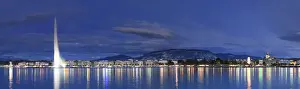 Switzerland, Geneva, Lake Geneva / Lac Leman and Jet d Eau Fountain