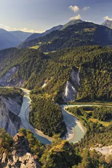 Switzerland, Graubunden, Conn, Rhine Gorge (Ruinaulta), view from Il Spir Platform