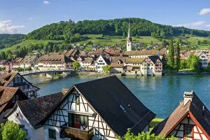 Images Dated 2nd September 2022: Switzerland, Schaffhausen, Stein am Rhein, medieval town, Rhine river