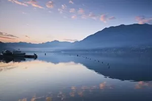 Images Dated 1st June 2009: Switzerland, Ticino, Lake Maggiore, Locarno, lakefront, dawn
