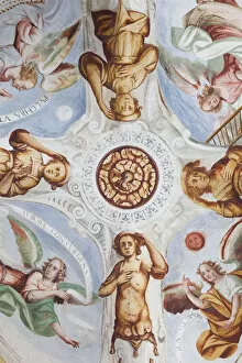 Images Dated 20th November 2009: Switzerland, Ticino, Lake Maggiore, Locarno, Madonna del Sasso church, ceiling detail