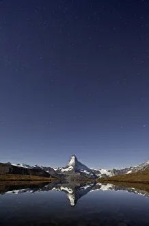Cervino Prints: Switzerland, Valais, Starry sky above the Matterhorn