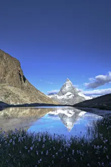 Riffelsee Prints: Switzerland, Valais, Zermatt, Matterhorn (Cervin) Peak and Riffel Lake