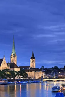 Church Tower Gallery: Switzerland, Zurich, Old town and Limmat River