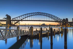 Sydney Harbour Bridge at dawn, Sydney, New South Wales, Australia