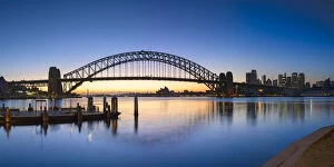 Oceania Gallery: Sydney Harbour Bridge from McMahons Point at sunrise, Sydney, New South Wales, Australia