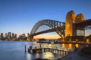 Pier Collection: Sydney Harbour Bridge at sunset, Sydney, New South Wales, Australia