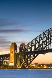 Sydney Harbour Bridge at sunset, Sydney, New South Wales, Australia