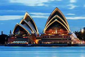 Sydney Opera House at dusk, Sydney, New South Wales, Australia
