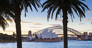 Tasman Sea Prints: Sydney Opera House & Harbour Bridge, Darling Harbour, Sydney, New South Wales, Australia