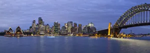 Tasman Sea Prints: Sydney Opera House & Harbour Bridge, Darling Harbour, Sydney, New South Wales, Australia