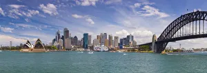Tasman Sea Prints: Sydney Opera House & Harbour Bridge, Darling Harbour, Sydney, New South Wales, Australia