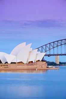 Tasman Sea Prints: Sydney Opera House & Harbour Bridge, Darling Harbour, Sydney, New South Wales, Australia