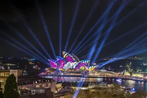 Vivid Sydney Prints: Sydney Opera House illuminated with lasers and projections during Vivid Sydney festival