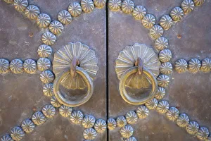 Syria, Aleppo, Old Town (UNESCO Site), The Citadel, Detail of Gate