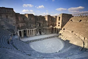 Images Dated 20th January 2010: Syria, Bosra, ruins of the ancient Roman town (a UNESCO site), Citadel and Theatre