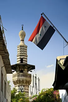 Images Dated 20th January 2010: Syria, Damascus, Old Town, Mosque Minaret