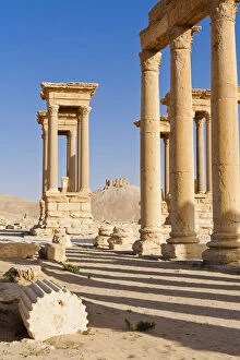 Images Dated 6th March 2012: Syria, Homs Governate, Palmyra. The Tetrapylon
