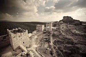 Islamic Architecture Collection: Syria, Northern Coast, Qalaat Salah ad Din (Saladin Crusader Castle), view from the