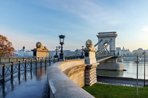 Szechenyi Prints: Szechenyi Chain Bridge and the Danube River, Budapest, Hungary