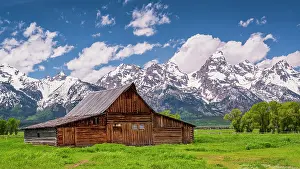 Western Prints: T.A. Moulton Barn, Mormon Row, Grand Teton National Park, Wyoming, USA