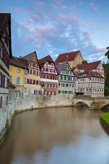 Taditional Half Timbered Houses in Schwabish Halls Picturesque Altstad (Old Town)
