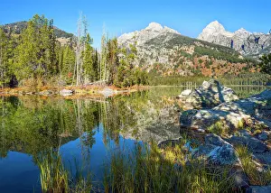 Jackson Hole Prints: Taggart Lake hiking Trail, in the Grand Teton Mountains Grand Teton National Park Wyoming