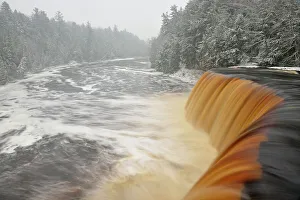 Frigid Prints: Tahquamenon Falls in early winter, Tahquamenon State Park, Michigan, USA