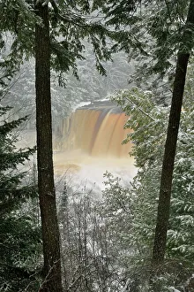 Frigid Prints: Tahquamenon Falls in early winter, Tahquamenon State Park, Michigan, USA