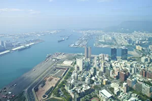 Images Dated 27th April 2012: Taiwan, Kaohsiung, View of harbour and city