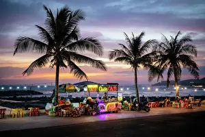 Stall Prints: Takeaway food stalls at night, Mui Ne, Binh Thuan Province, Vietnam