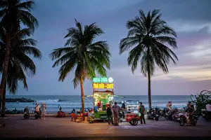 Flora Prints: Takeaway food stalls at night, Mui Ne, Binh Thuan Province, Vietnam