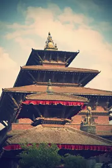 Durbar Square Prints: Taleju Temple, Durbar Square, Patan (UNESCO World Heritage Site), Kathmandu, Nepal