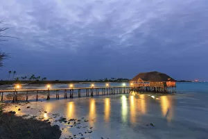 Images Dated 26th October 2017: Tanzania. Zanzibar, Jambiani, Reef and Beach Resort, Jetty Bar (PR)