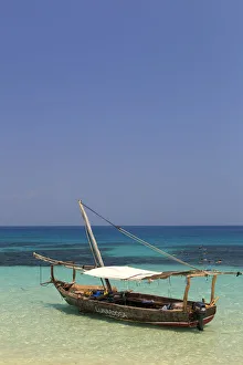 Tanzania. Zanzibar, Kwale Island, Sandbar exposed at low tide