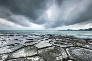 Rainy Prints: Tatami-ishi rocks on Kumejima island, Okinawa, Japan