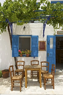 Mediterranean Prints: Tavern in Lefkes, Paros Island, Cyclades, Greece