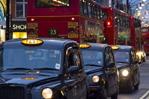 Taxis and Buses, Oxford Street, London, England
