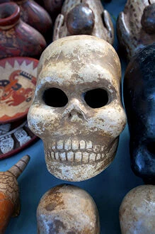 Images Dated 21st May 2013: Tazumal Mayan Ruins, Located In Chalchuapa, El Salvador, Souvenir Stand Skull