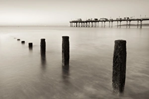 Teignmouth Pier and coastal defences at Teignmouth, South Devon, England. Summer