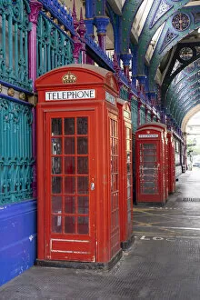 Phone Box Collection: Telephone boxes, Smithfield Market, Farringdon, London, England, UK