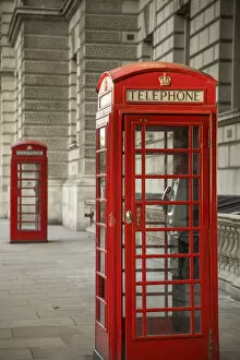 Telephone boxes, Whitehall, London, England, UK