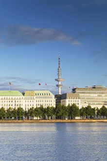 Television Tower Prints: Television Tower and Binnenalster Lake, Hamburg, Germany