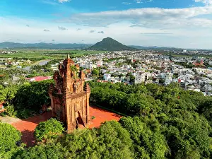 Vietnamese Prints: Tempio e citta di Tuy Hoa, Phu Yen province, Vietnam