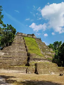 Step Prints: Temple 216, East Acropolis, Yaxha Archaeological Site, Peten Department, Guatemala